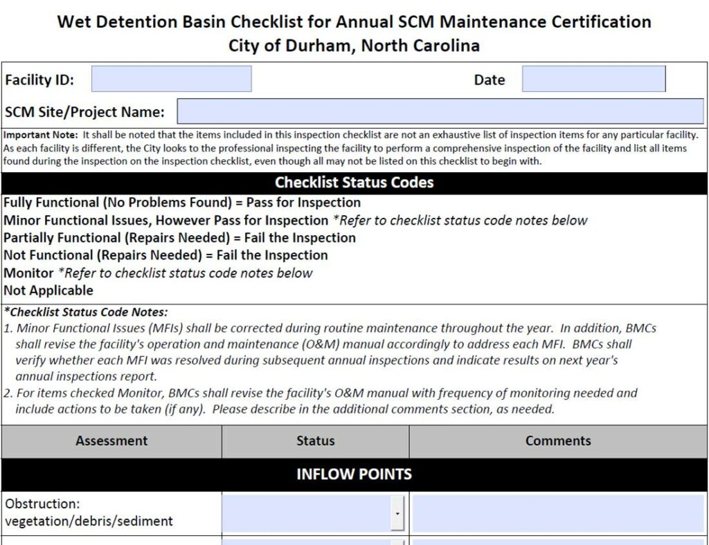 Checklist for Annual SCM Maintenance Certification