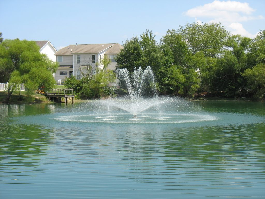 Aerator and Fountain in Pond